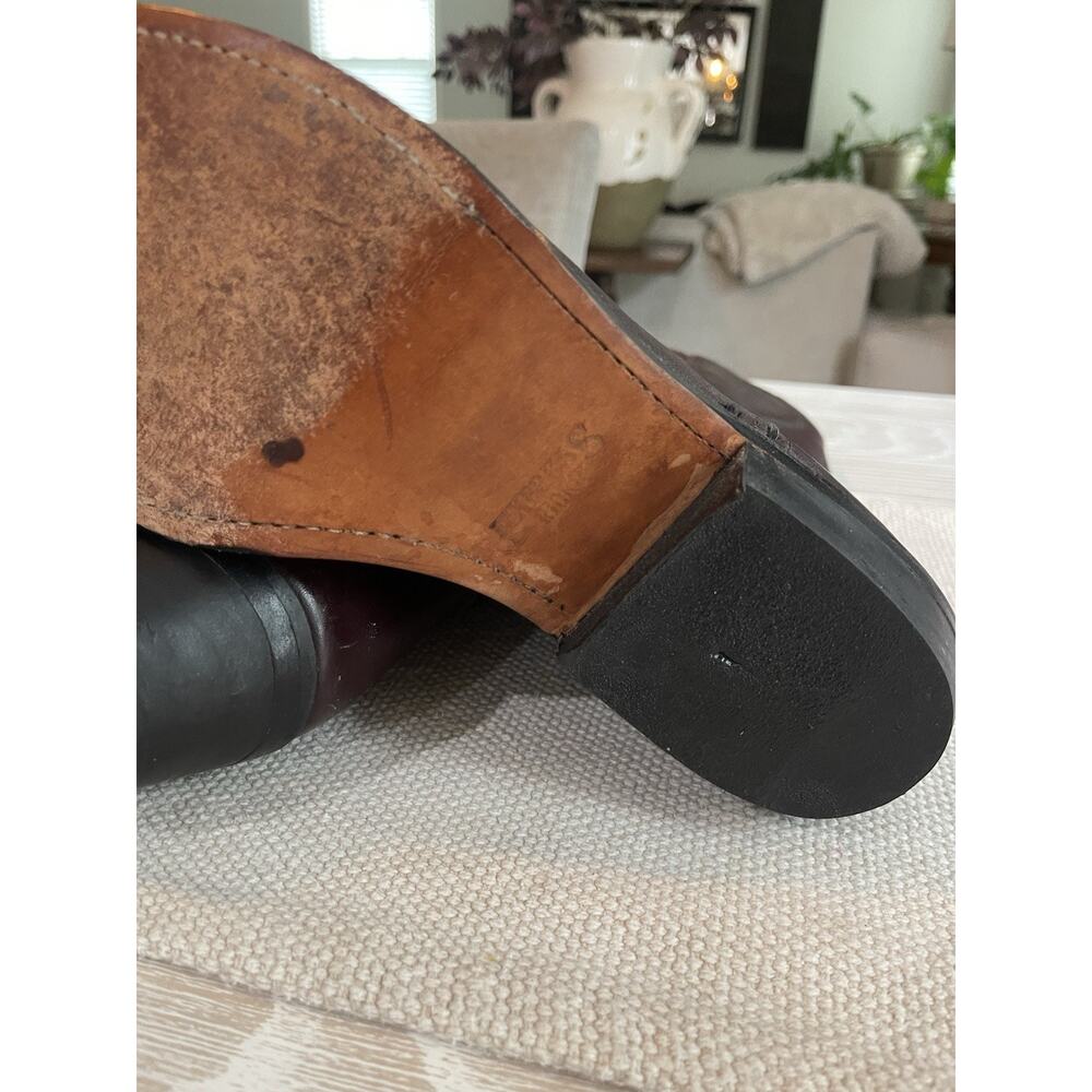 Express Rider Mens Boots Mahogany Faux Cowboy Western Size 12 Made in Mexico - Picture 5 of 7